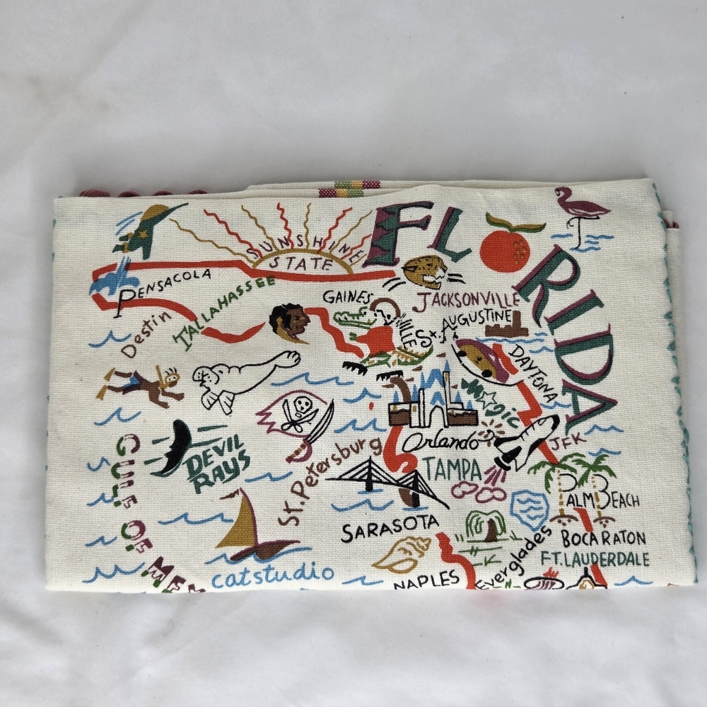 NWOT Catstudio Size 22"x28" Hand/Dish Towel-Miami Themed Towel 100%cotton - Picture 4 of 12